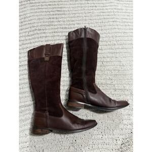 Anne Klein iFlex Akcraslee Suede Knee High Boots Riding Western Womens 8.5 Brown